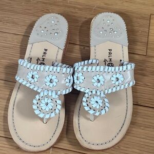 Palm Beach Sandals Cream and White Floral Sandals